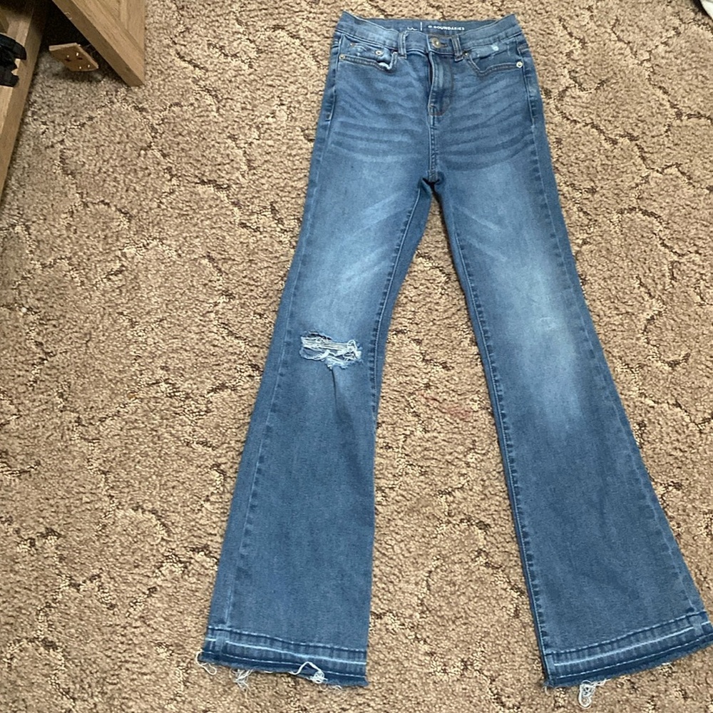 Blue stretchy jeans!